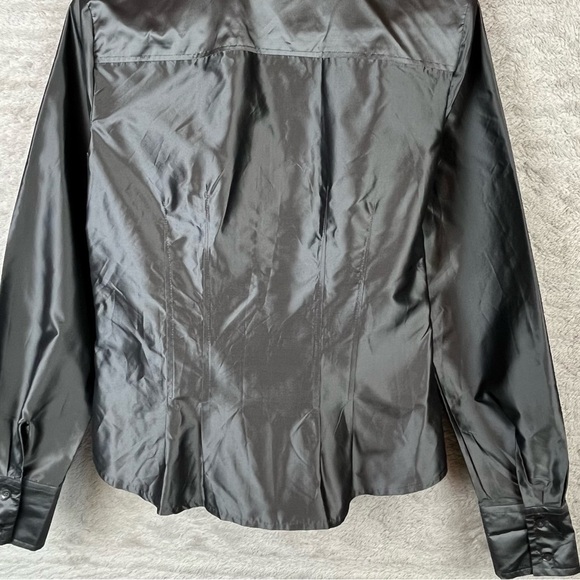SUNDANCE 100% Silk Metallic Button Down Blouse Size 4 - Picture 13 of 16